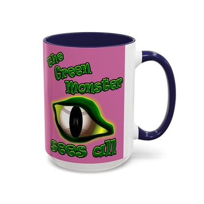 green monster - Accent Mug (light pink)