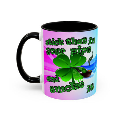 celtics logo - Accent Mug (light blue-pink wave)