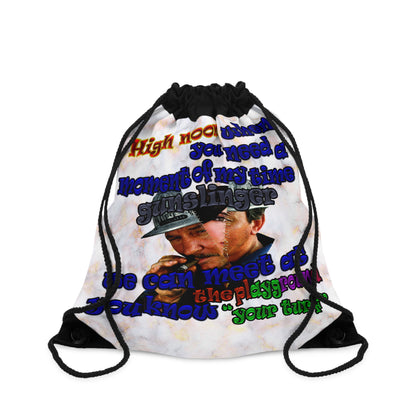 high noon - Drawstring Bag (white marble)