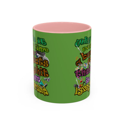 the bum's shit - Accent Mug (green)