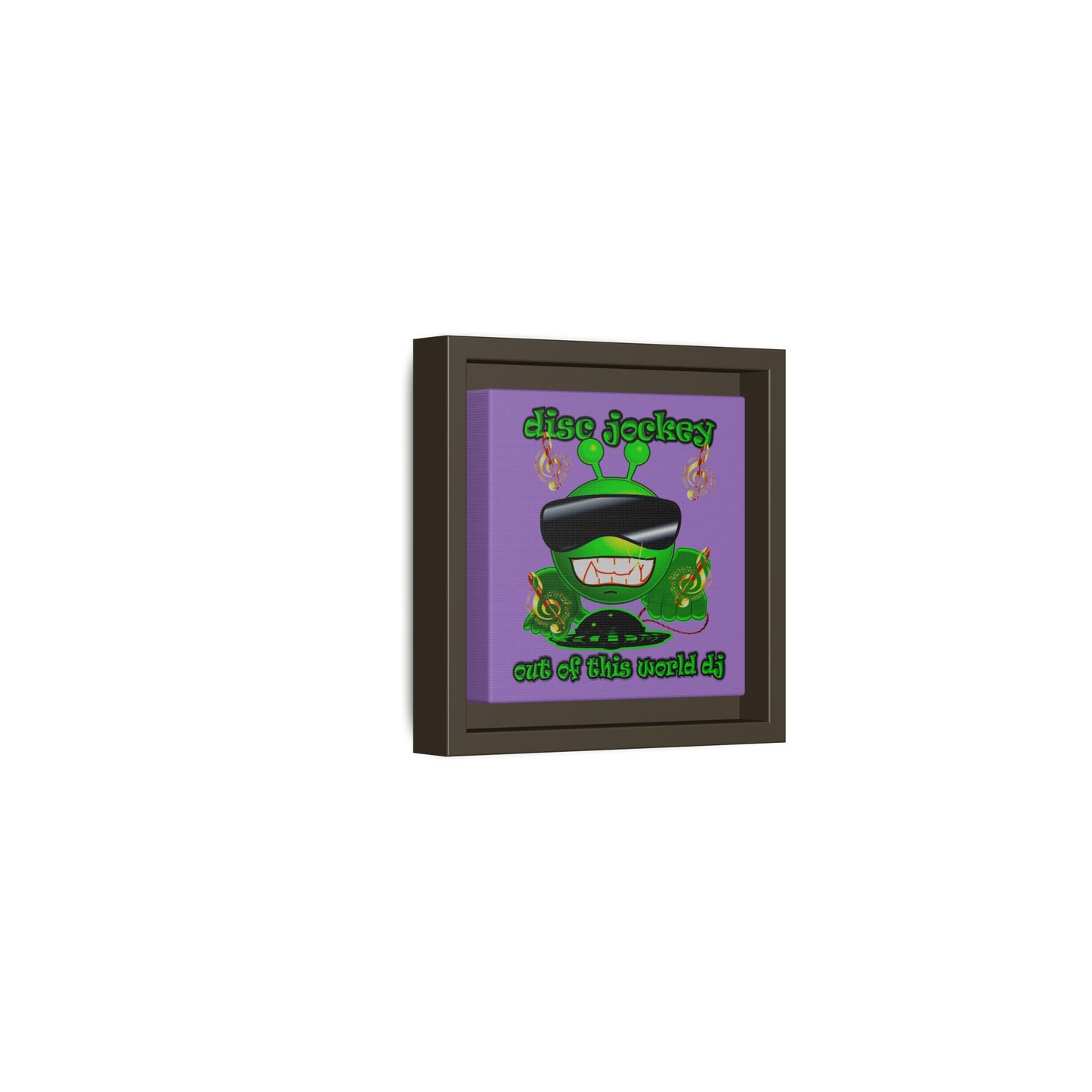 disc jockey - framed canvas art (light purple)