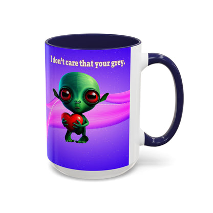 I don't care that your grey - Accent Mug (purple-pink wave)