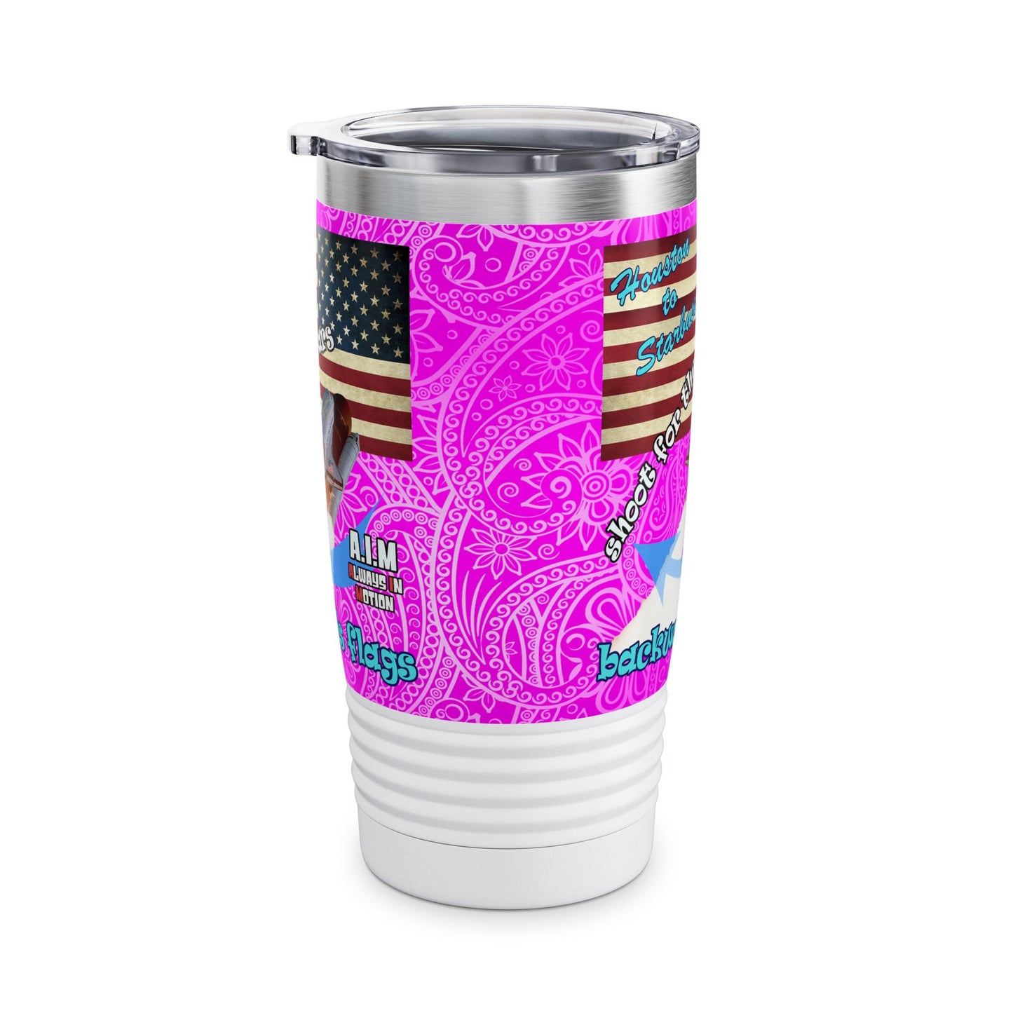shoot for the stars - Ringneck Tumbler, 20oz (pink swirl)