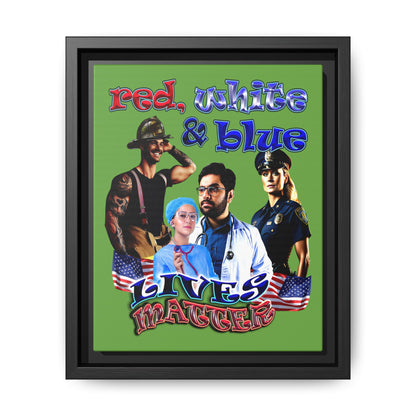 rw&b lives matter - framed canvas art (green)
