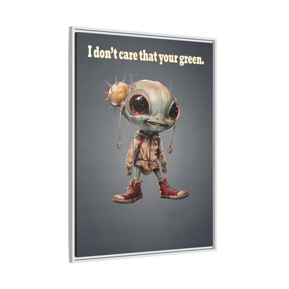 I don't care that your green - framed canvas art (grey-light grey)
