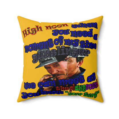 high noon - Faux Suede Square Pillow - (yellow)