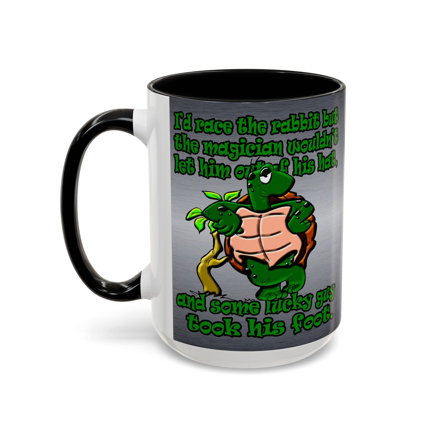 turtle race - Accent Mug (brushed nickel)