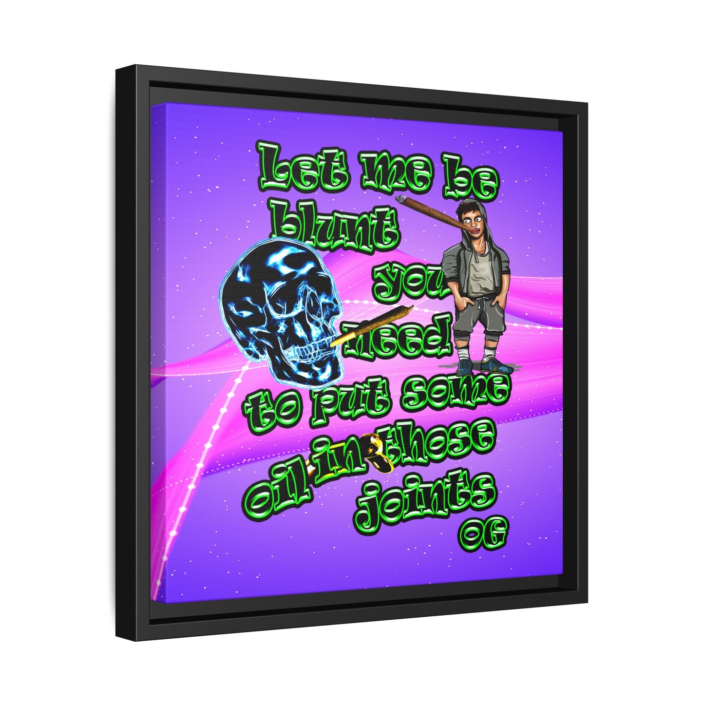 og - framed canvas art (purple-pink wave)