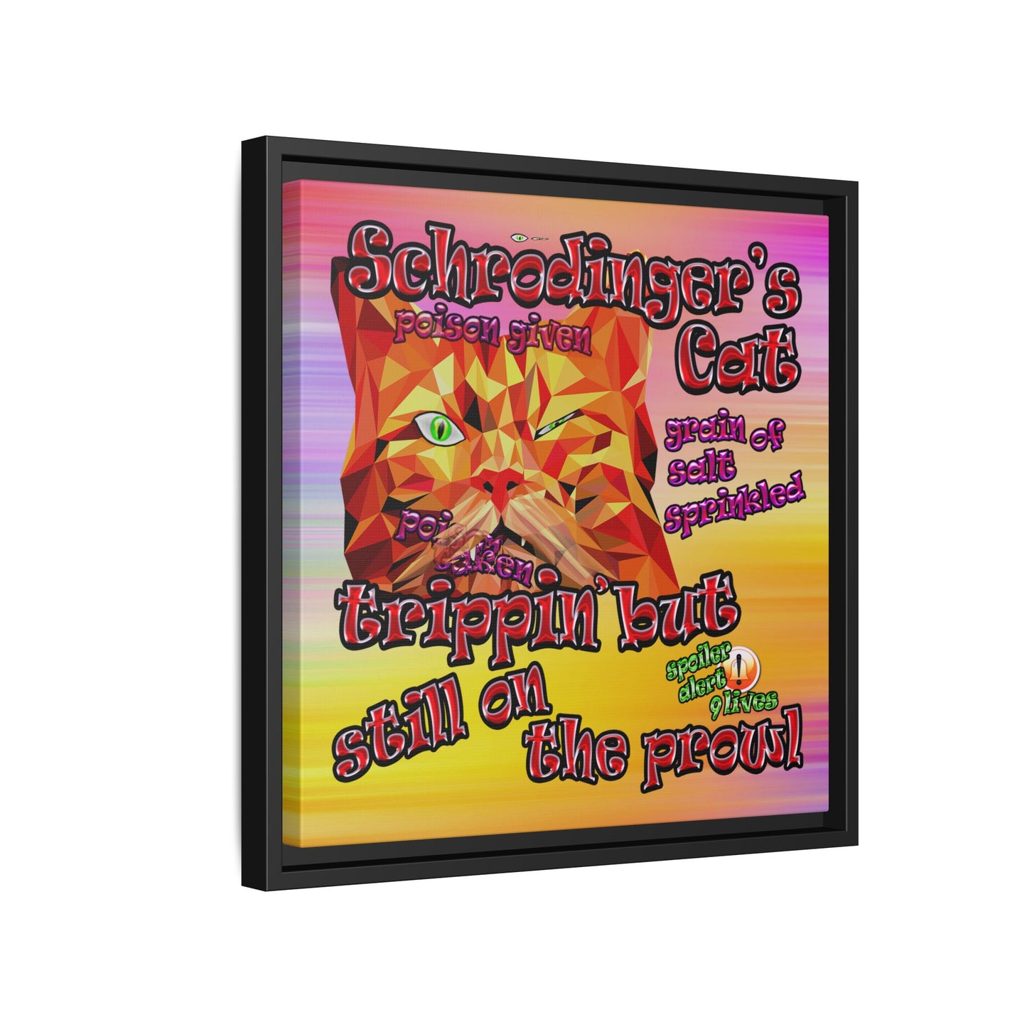 schrodinger's cat - framed canvas art (color blur)