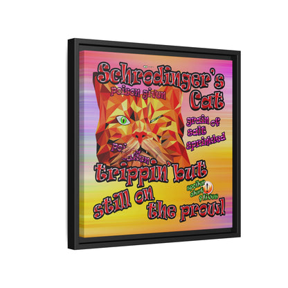 schrodinger's cat - framed canvas art (color blur)