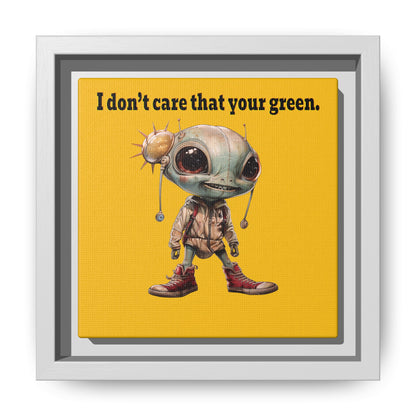 I don't care that your green - framed canvas art (yellow)