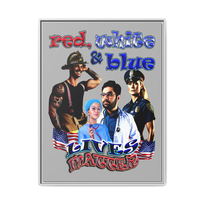 rw&b lives matter - framed canvas art (light grey)