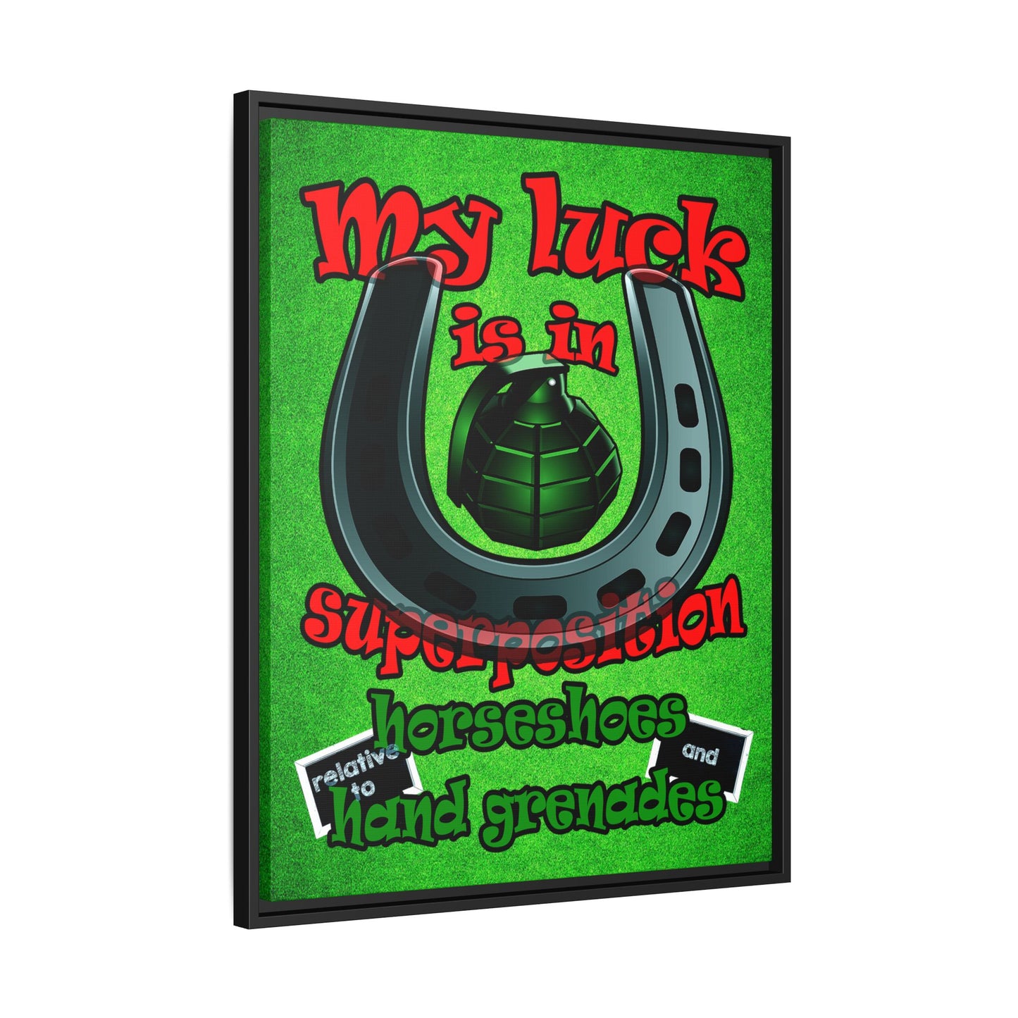 my luck - framed canvas art (green turf)