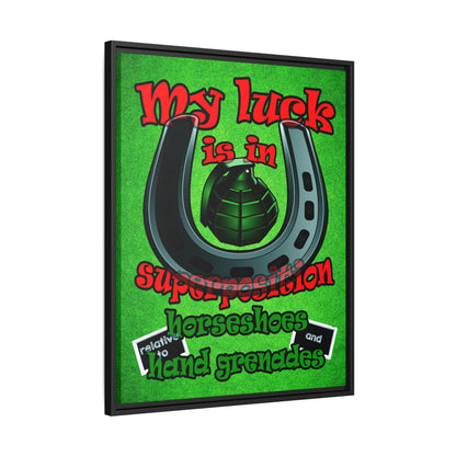 my luck - framed canvas art (green turf)