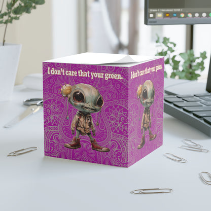 I don't care that your green - note cube (pink swirl)