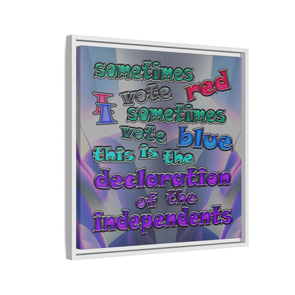 declaration of the independents - framed canvas art (grey-pink wave)