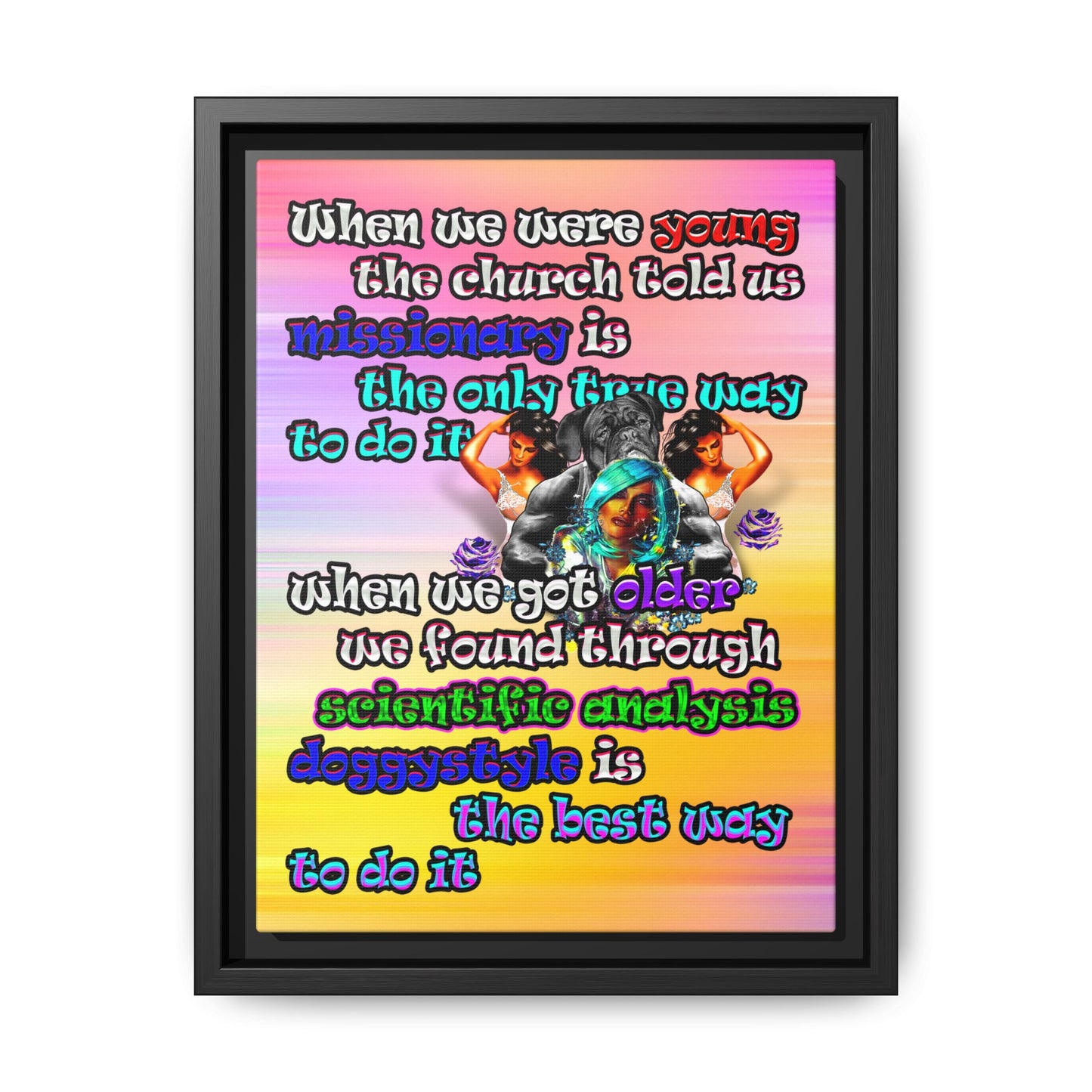 doggystyle - framed canvas art (color blur)