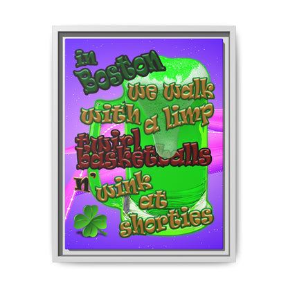 celtics logo - framed canvas art (purple-pink wave)