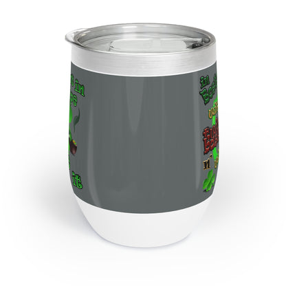 celtics logo - Chill Wine Tumbler (dark grey)