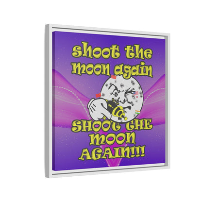 shoot the moon again - framed canvas art (purple-pink wave)