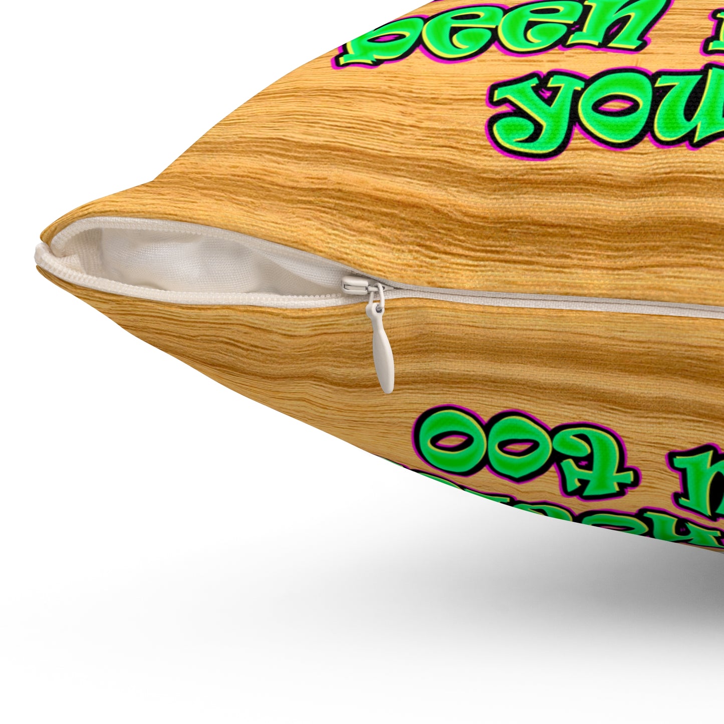 noticed you noticing - Spun Polyester Square Pillow - (butterscotch wood finish)