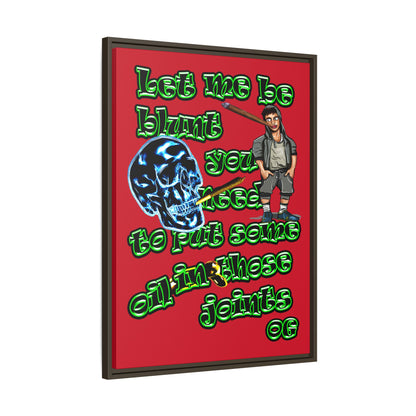 og - framed canvas art (dark red)