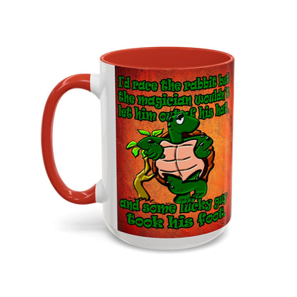 turtle race - Accent Mug (burnt orange)
