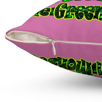 christmas spirits of boston - Spun Polyester Square Pillow - (light pink)
