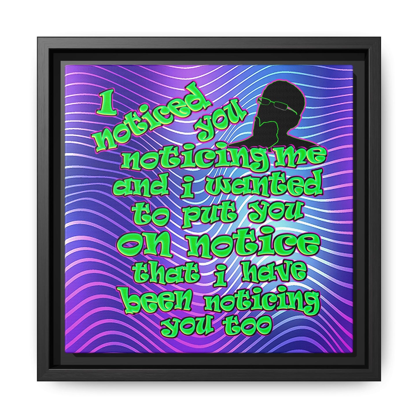 noticed you noticing - framed canvas art (purple wave)
