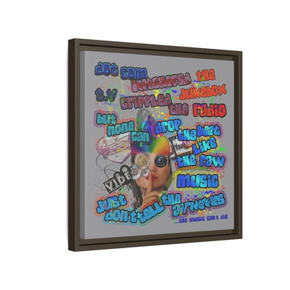 drop the beat - framed canvas art (grey)