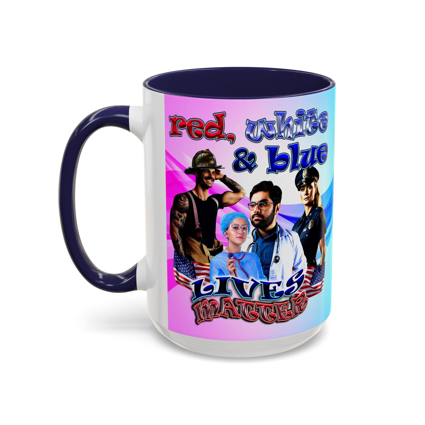 rw&b lives matter - Accent Mug (light blue-pink wave)