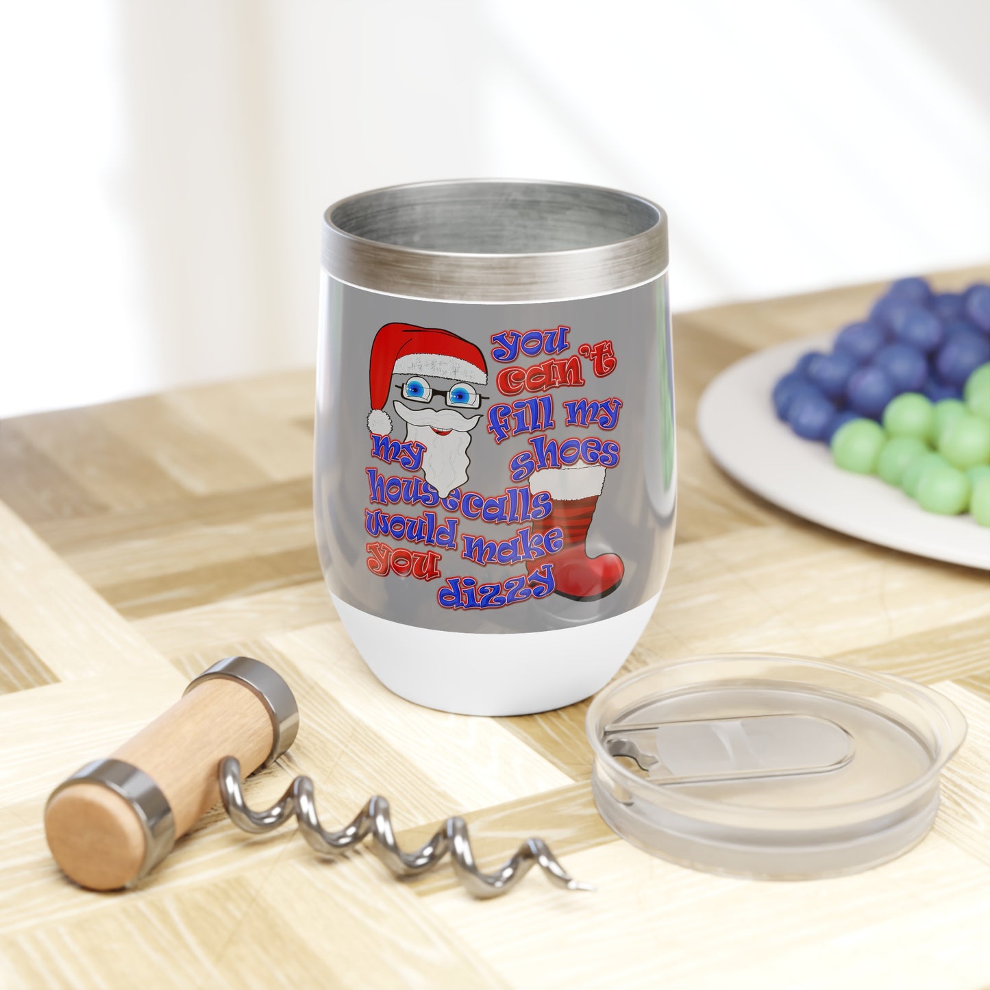 santa's shoes - Chill Wine Tumbler (grey)