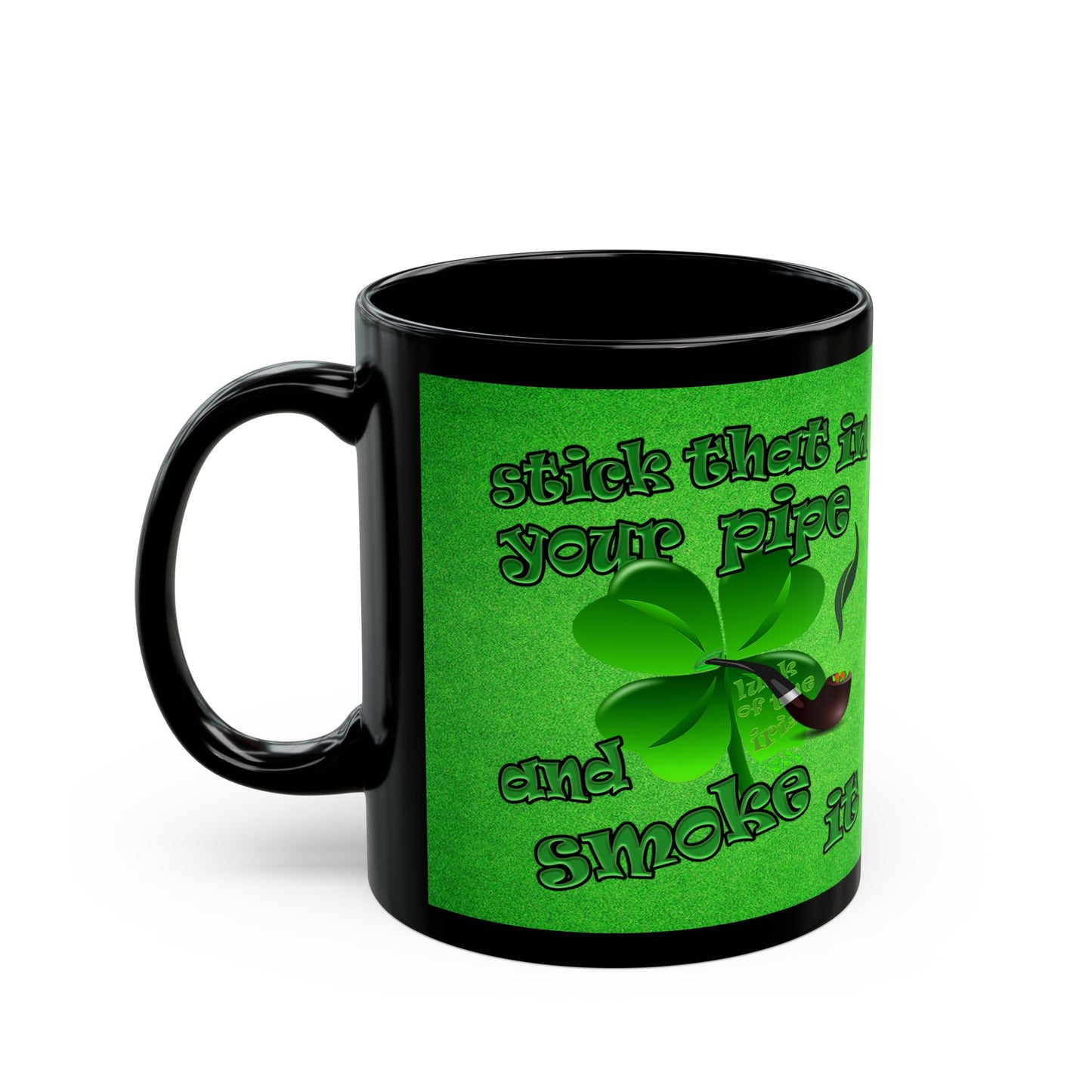 celtics logo - Black Mug (green turf)