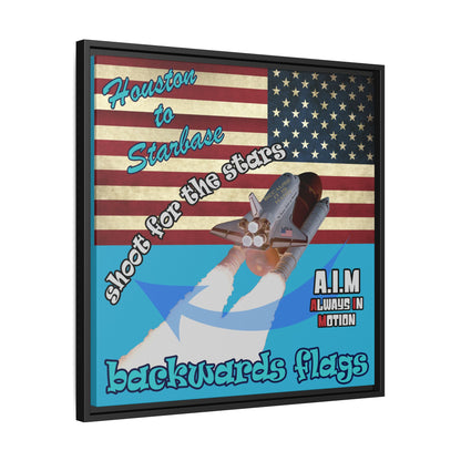 shoot for the stars - framed canvas art (turquoise)