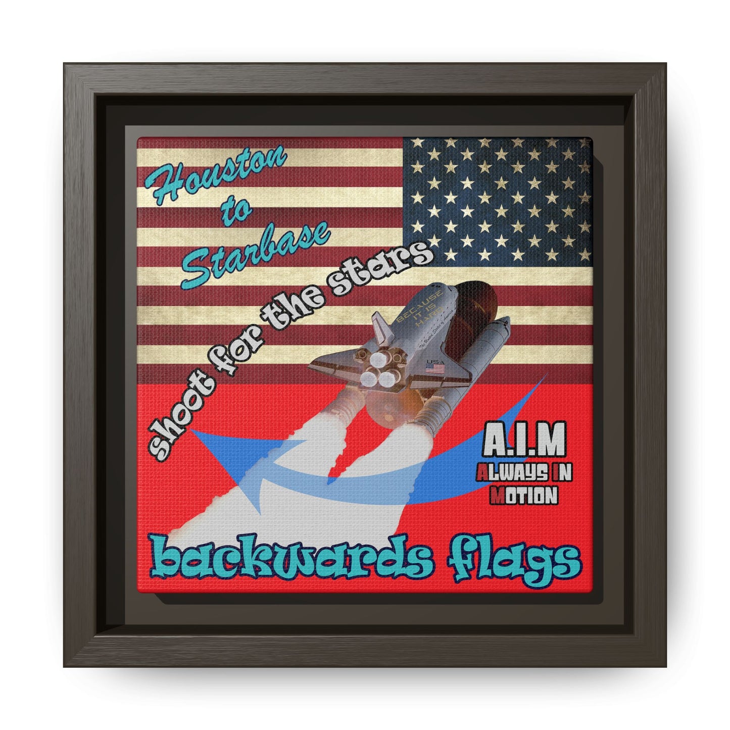 shoot for the stars - framed canvas art (red)