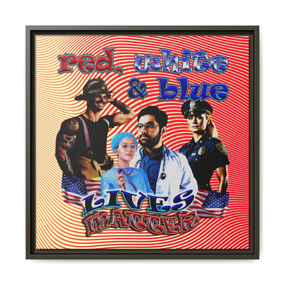 rw&b lives matter - framed canvas art (yellow-orange wave)