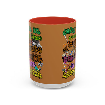 the bum's shit - Accent Mug (light brown)