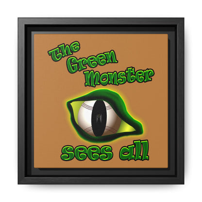 green monster - framed canvas art (light brown)