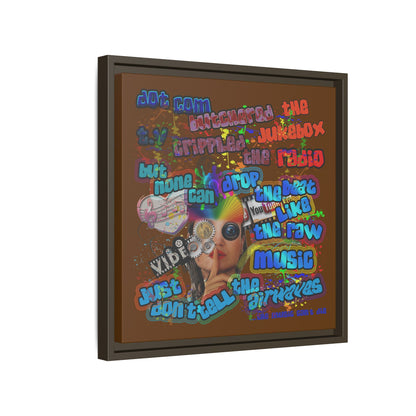 drop the beat - framed canvas art (brown)