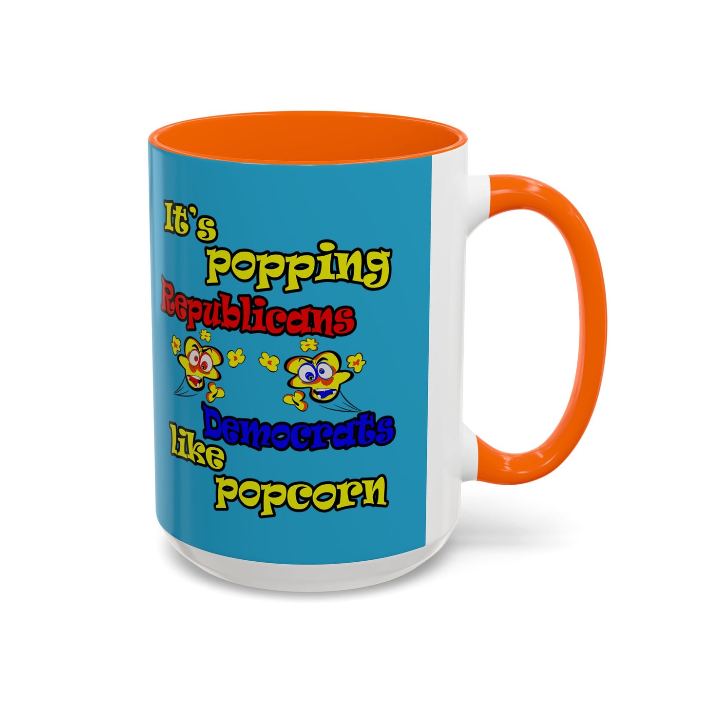 popping like popcorn - Accent Mug (turquoise)