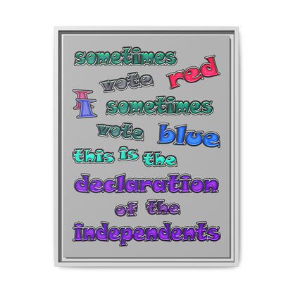 declaration of the independents - framed canvas art (light grey)
