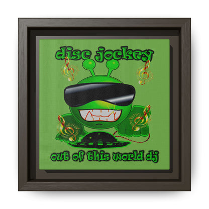 disc jockey - framed canvas art (green)