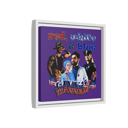 rw&b lives matter - framed canvas art (purple)