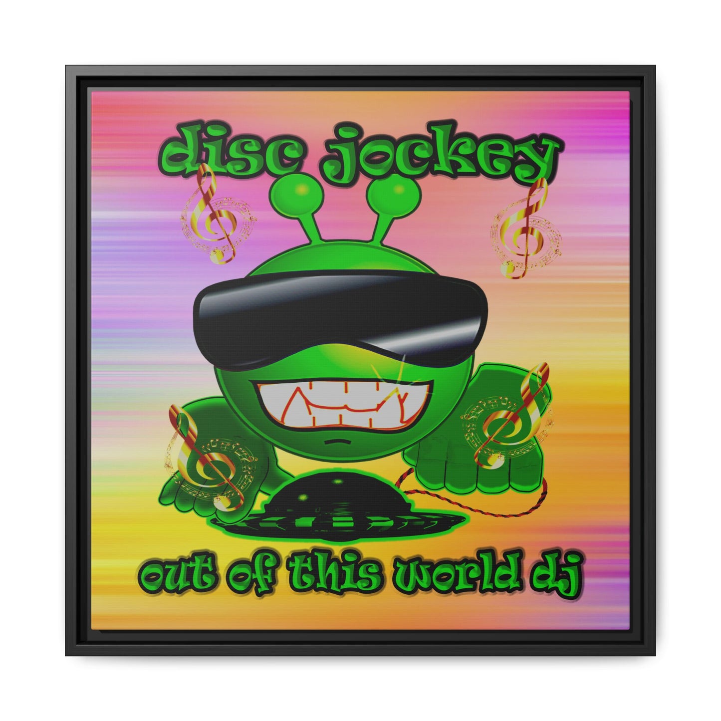 disc jockey - framed canvas art (color blur)