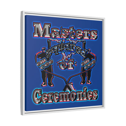 em cee squared - framed canvas art (dark blue)