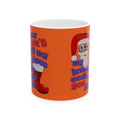 santa's shoes - White Mug (orange)