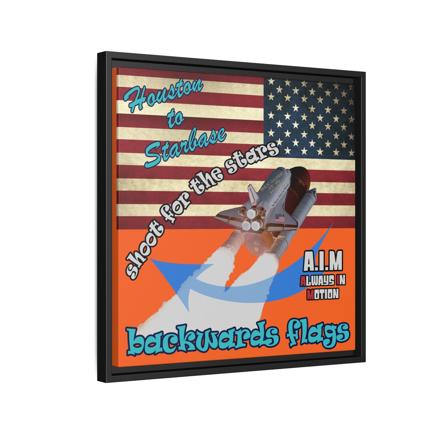shoot for the stars - framed canvas art (orange)