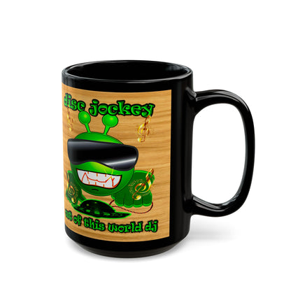 disc jockey - Black Mug (butterscotch wood finish)