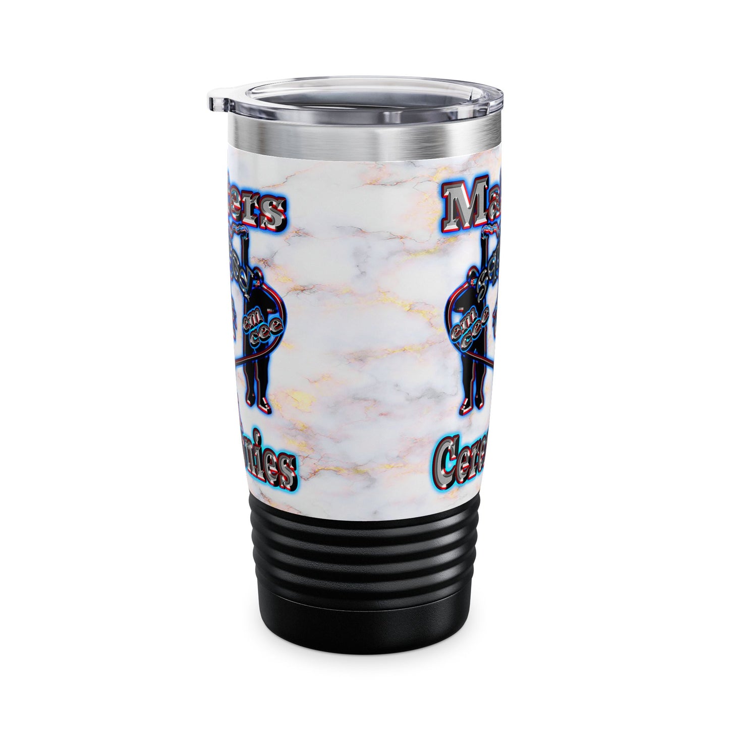 em cee squared - Ringneck Tumbler, 20oz (white marble)