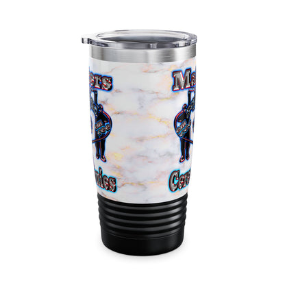 em cee squared - Ringneck Tumbler, 20oz (white marble)
